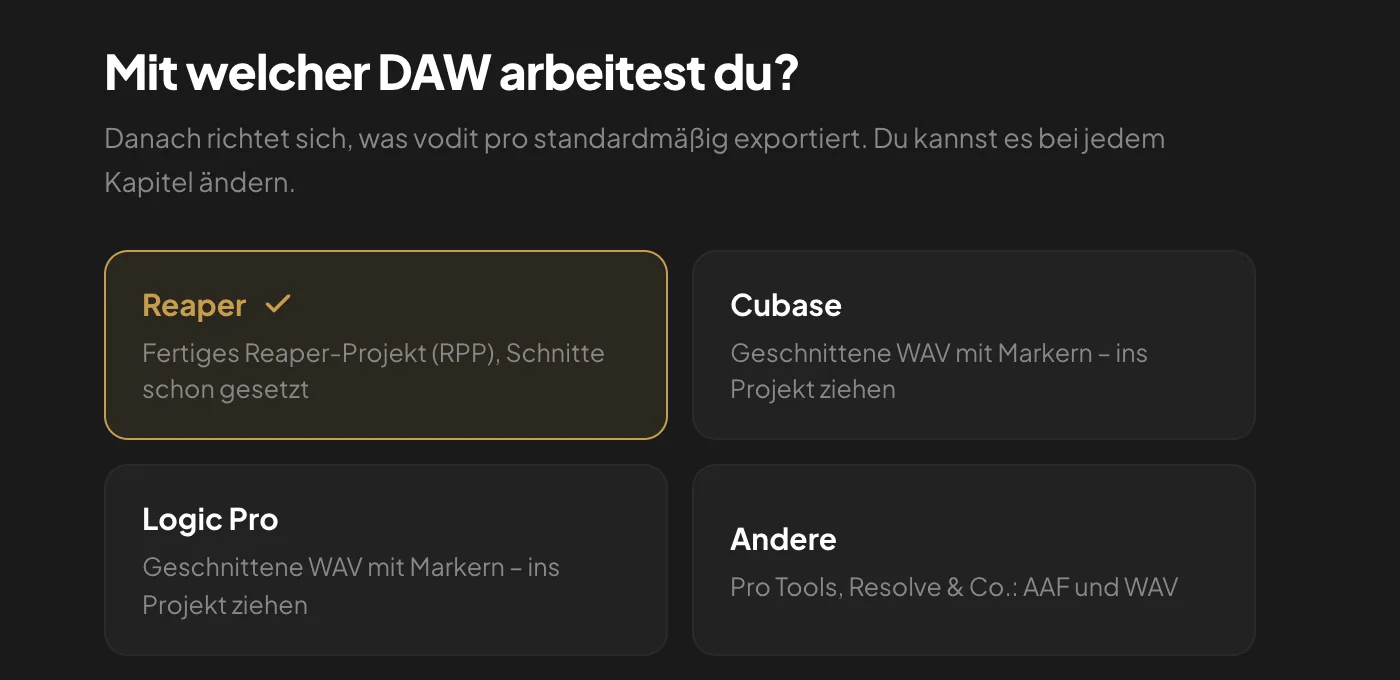Schritt 3: deine DAW wählen