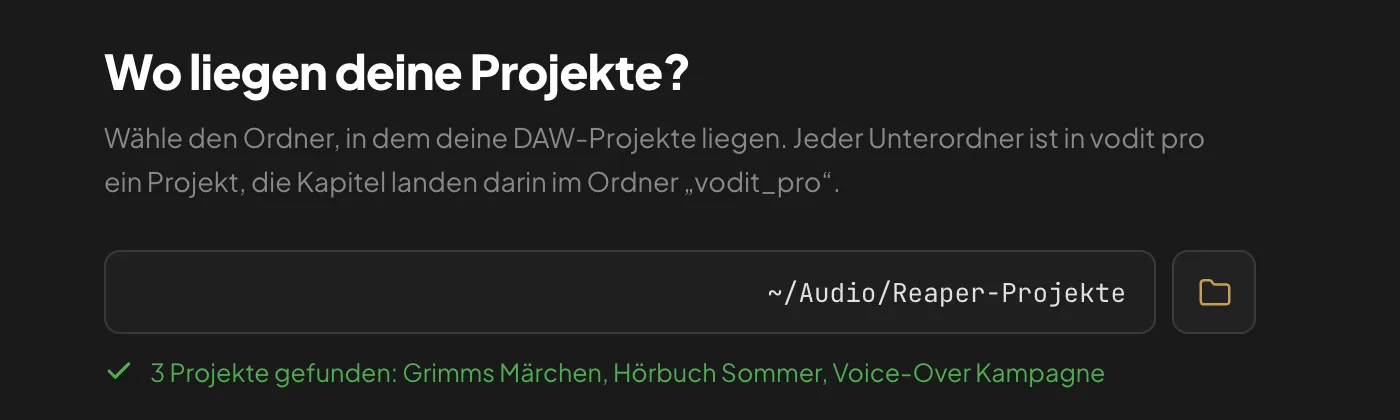 Schritt 4: Ordner mit deinen DAW-Projekten