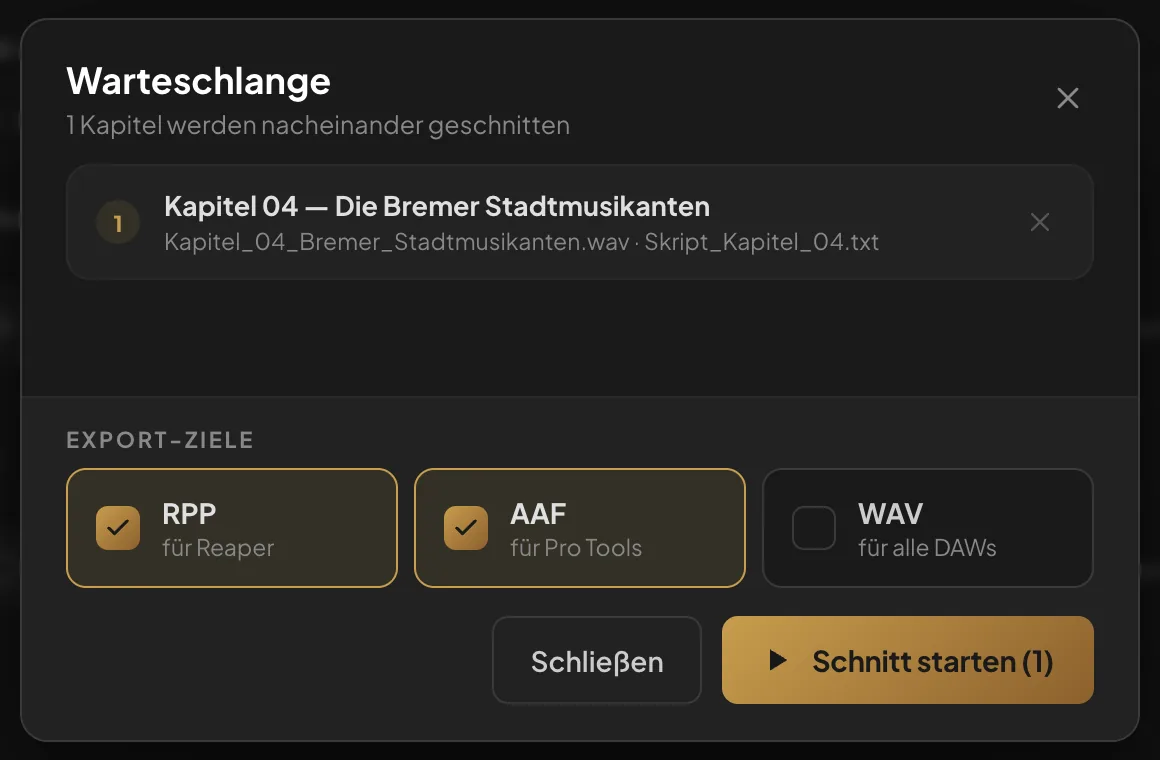 Die Warteschlange mit einem Kapitel
